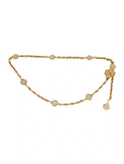 Pre-owned Chanel 1984 Clover Medallion Chain-link Belt In Gold
