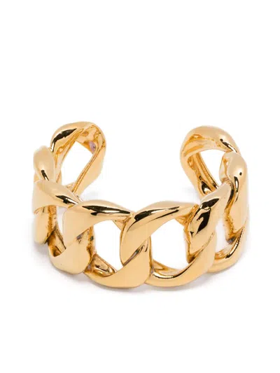 Pre-owned Chanel 1984s Chain Cuff Bracelet In Gold