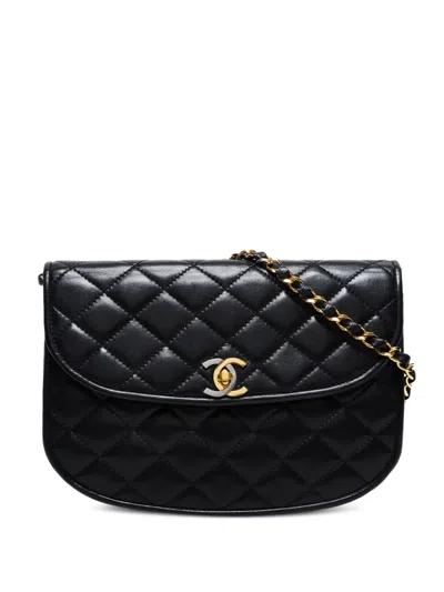 Pre-owned Chanel 1985-1988 Paris Shoulder Bag In Black
