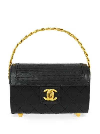 Pre-owned Chanel 1985-1990 Diamond-quilted Flap Handbag In Black