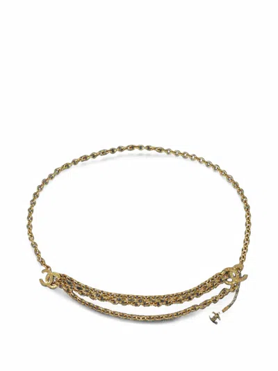 Pre-owned Chanel 1985 Cc Chain Belt In Gold