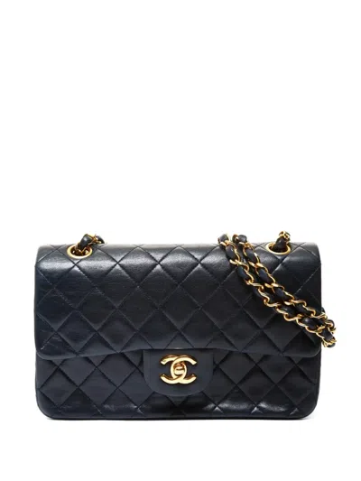 Pre-owned Chanel 1985-1986 Matrasse 23 Lambskin Shoulder Bag In Blue