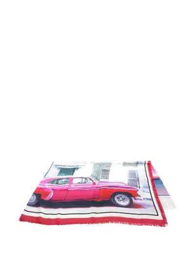 Pre-owned Chanel 1986- 1988 Coco Mark Stall Shawl In White