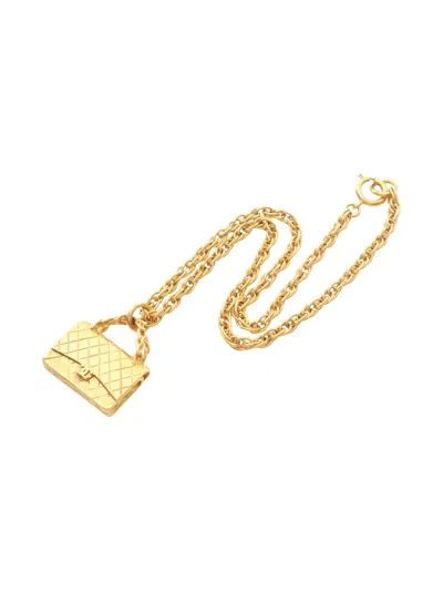 Pre-owned Chanel 1986-1988 Bag Motif Necklace In Gold