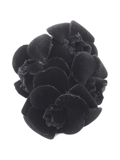Pre-owned Chanel 1986-1988 Camellia Brooch In Black