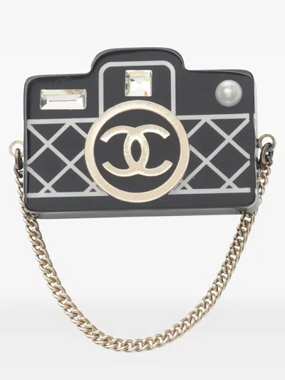 Pre-owned Chanel 1986-1988 Camera-motif Brooch In Gold