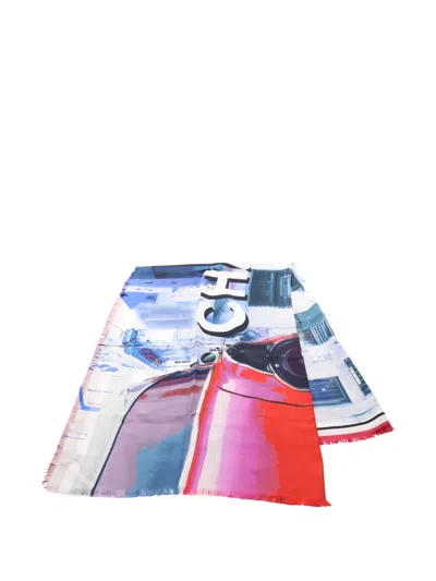 Pre-owned Chanel 1986-1988 Car-print Scarves In Blue