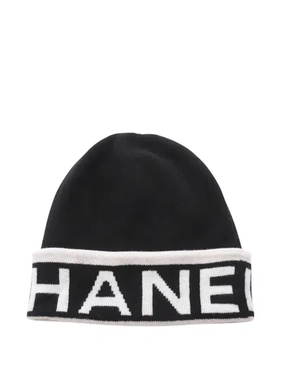 Pre-owned Chanel 1986-1988 Cashmere Beanie In Black