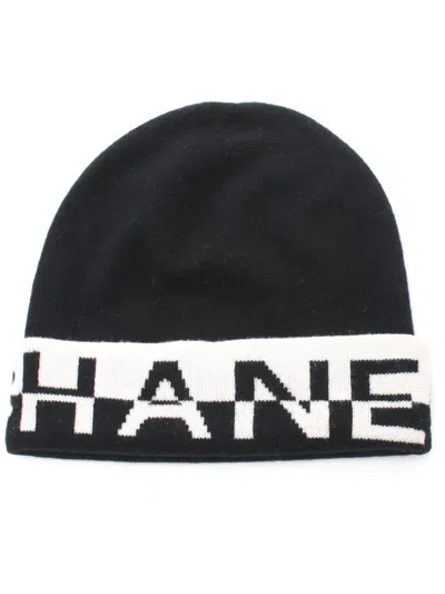 Pre-owned Chanel 1986-1988 Cashmere Beanie In Black