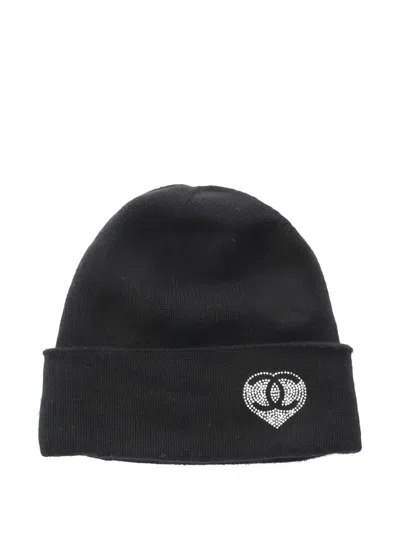 Pre-owned Chanel 1986-1988 Cashmere Beanie Hat In Black