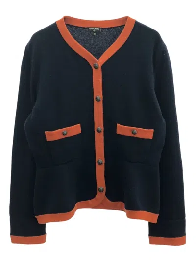 Pre-owned Chanel 1986-1988 Cashmere Cardigan In Blue