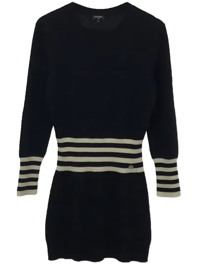 Pre-owned Chanel 1986-1988 Cashmere Dress In Blue