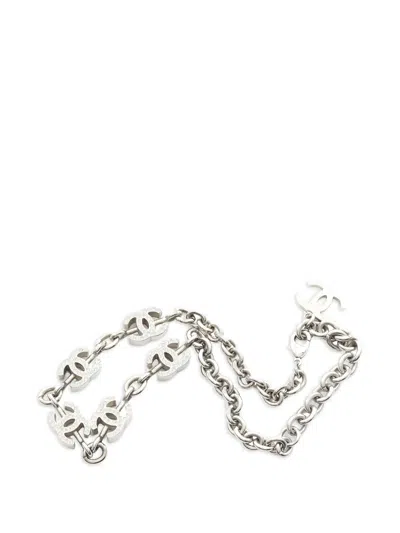 Pre-owned Chanel 1986-1988 Cc Chain Necklace In Silver