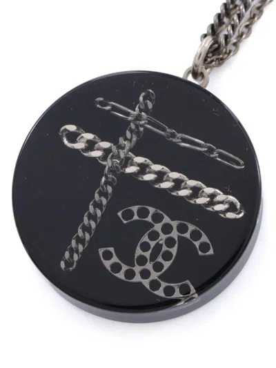 Pre-owned Chanel 1986-1988 Cc Chain Necklace In Silver