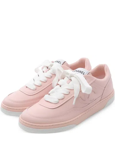 Pre-owned Chanel 1986-1988 Cc-detail Sneakers In Pink