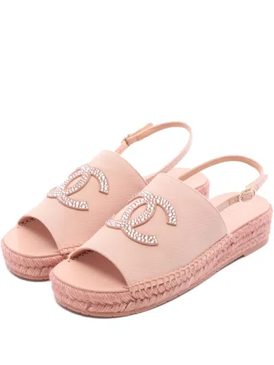 Pre-owned Chanel 1986-1988 Cc Espadrilles In Pink