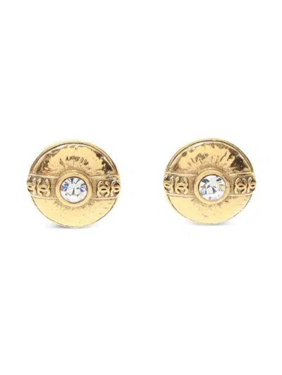 Pre-owned Chanel 1986-1988 Cc-mark Earrings In Gold