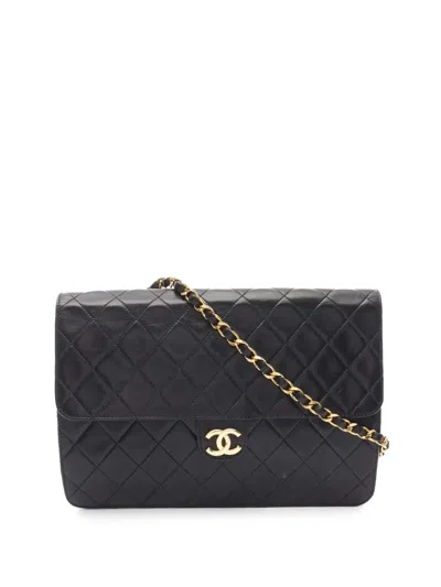 Pre-owned Chanel 1986-1988 Cc Quilted Lambskin Single Flap Crossbody Bag