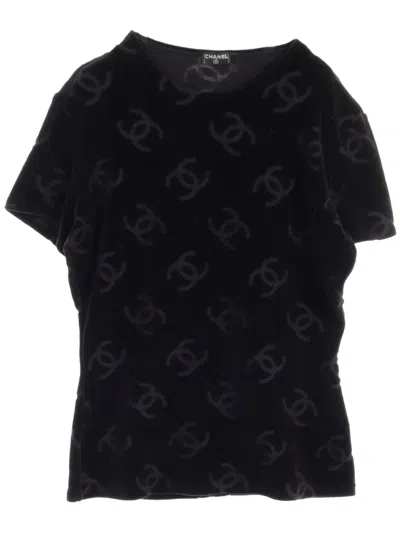 Pre-owned Chanel 1986-1988 Cc Top In Blue