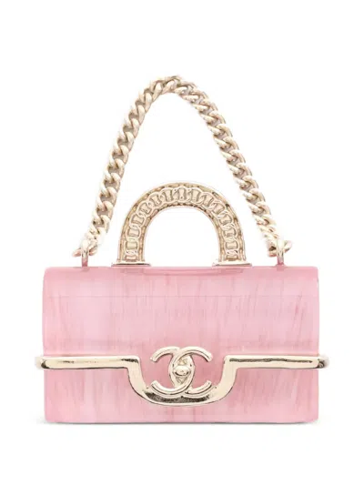 Pre-owned Chanel 1986-1988 Ccoco Mark Bag Brooch In Pink