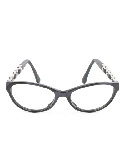 Pre-owned Chanel 1986-1988 Chain Glasses In Black