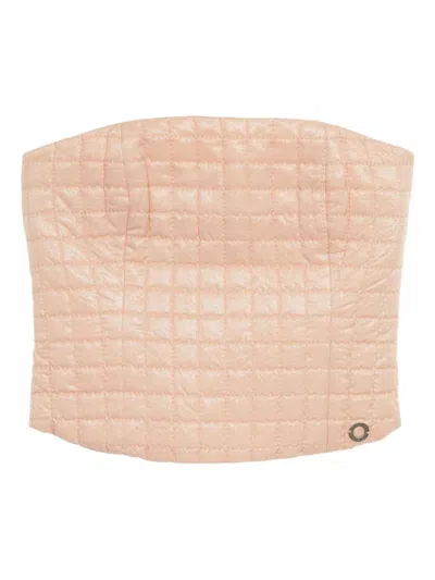 Pre-owned Chanel 1986-1988 Chocolate Bar Bustier Top In Pink