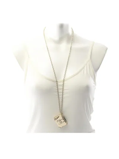 Pre-owned Chanel 1986-1988 Coco Mark Book-pendant Necklace In Gold