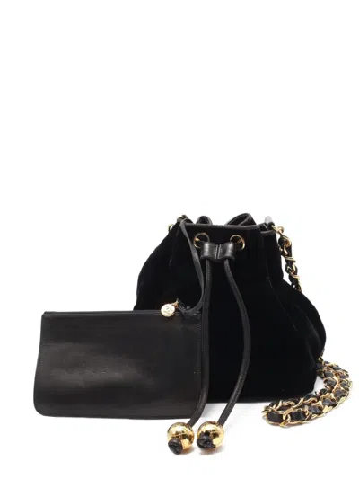 Pre-owned Chanel 1986-1988 Coco Mark Bucket Bag In Black