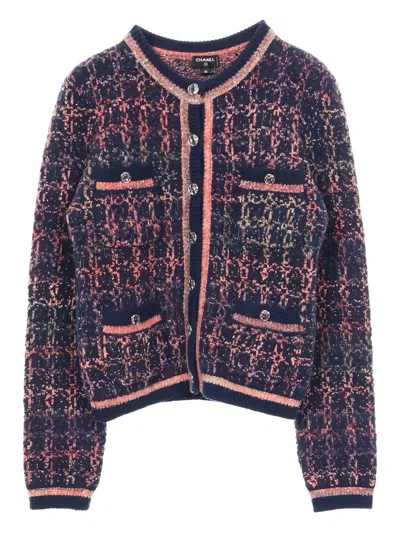 Pre-owned Chanel 1986-1988 Coco Mark Button-fastening Cardigan In Blue