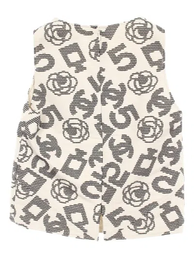 Pre-owned Chanel 1986-1988 Coco Mark Camellia Top In White