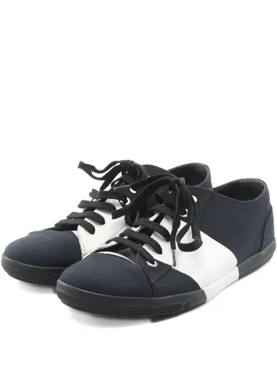Pre-owned Chanel 1986-1988 Coco Mark Canvas Sneakers In Blue
