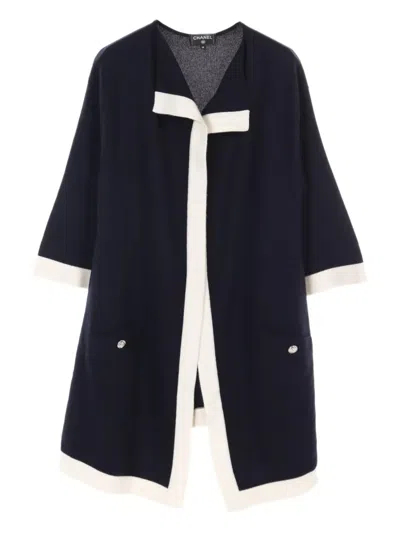 Pre-owned Chanel 1986-1988 Coco Mark Cardigan In Blue