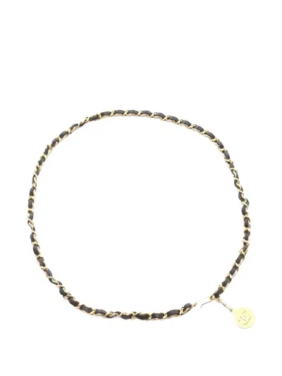 Pre-owned Chanel 1986-1988 Coco Mark Chain Belt In Gold