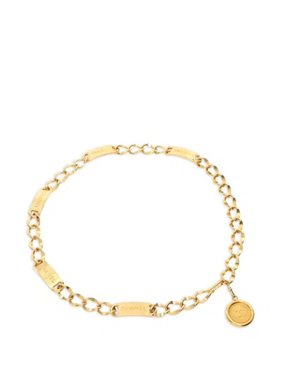 Pre-owned Chanel 1986-1988 Coco Mark Chain Belt In Gold