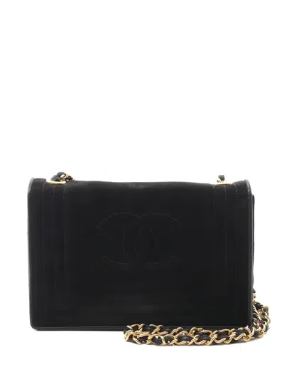 Pre-owned Chanel 1986-1988 Coco Mark Chain Shoulder Bag In Black