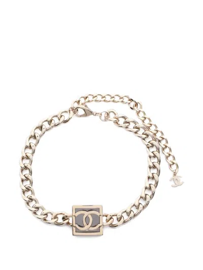 Pre-owned Chanel 1986-1988 Coco Mark Choker In Gold