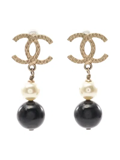 Pre-owned Chanel 1986-1988 Coco Mark Earrings In Gold