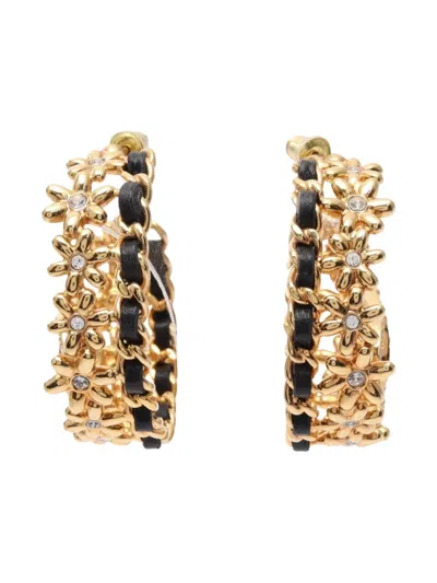 Pre-owned Chanel 1986-1988 Coco Mark Earrings In Gold