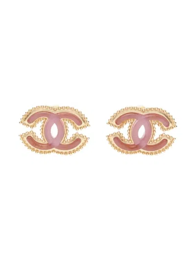Pre-owned Chanel 1986-1988 Coco-mark Earrings In Gold