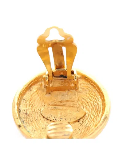 Pre-owned Chanel 1986-1988 Coco Mark Earrings In Gold