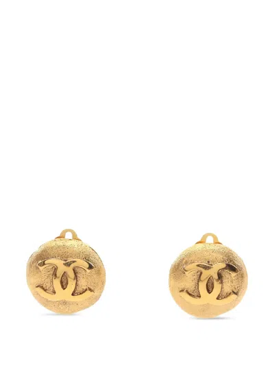 Pre-owned Chanel 1986-1988 Coco-mark Earrings In Gold