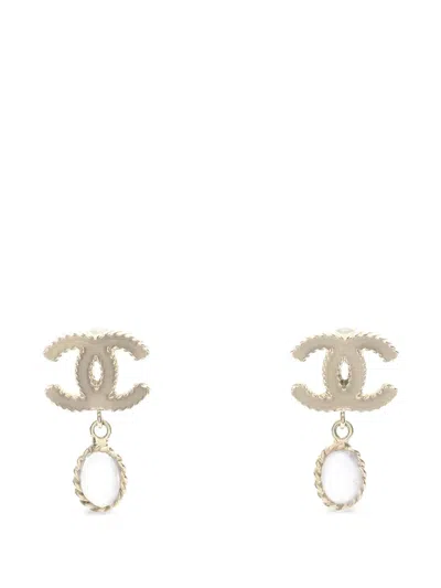 Pre-owned Chanel 1986-1988 Coco Mark Earrings In Gold