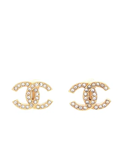 Pre-owned Chanel 1986-1988 Coco-mark Earrings In Gold