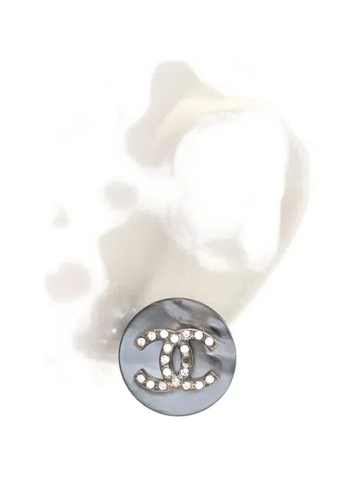 Pre-owned Chanel 1986-1988 Coco-mark Earrings In Silver