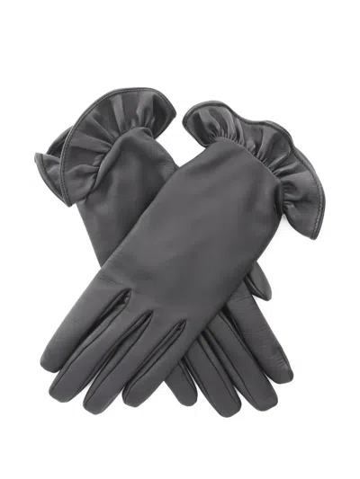 Pre-owned Chanel 1986-1988 Coco Mark Frill Gloves In Black