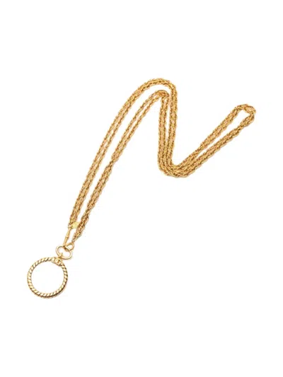 Pre-owned Chanel 1986-1988 Coco-mark Loupe Necklace In Gold