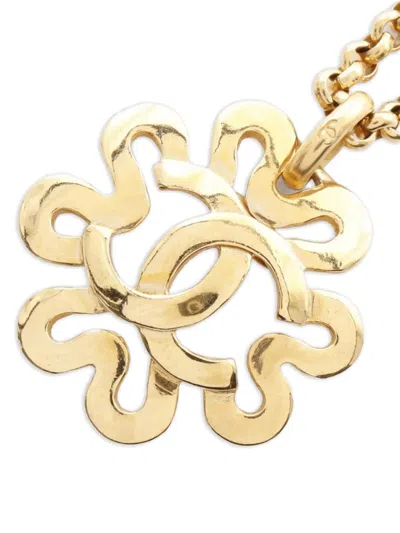 Pre-owned Chanel 1986-1988 Coco Mark Necklace In Gold