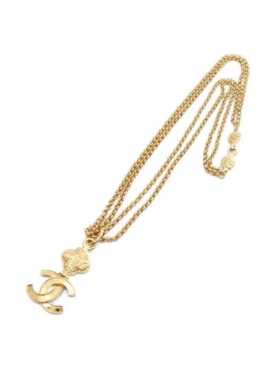 Pre-owned Chanel 1986-1988 Coco Mark Necklace In Gold
