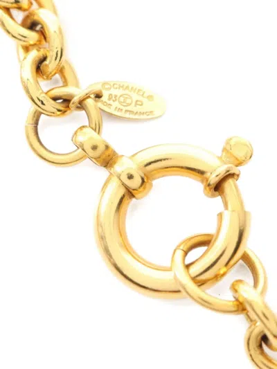 Pre-owned Chanel 1986-1988 Coco-mark Necklace In Gold