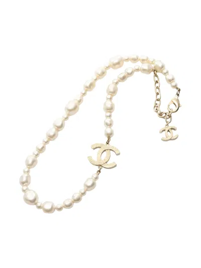 Pre-owned Chanel 1986-1988 Coco-mark Necklace In Gold